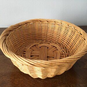 Vintage Round Woven Wicker Storage Basket